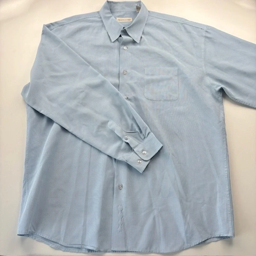 Pronto Uomo Mens Light Blue Gingham Button‎ Down Shirt XXL